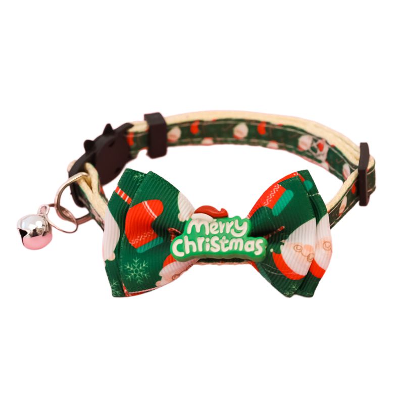 Christmas Holiday Pet Bow Ties, Collars, Dog Bows, Bells, Cat Necklaces, Anti-suffocation Safety Buckles
